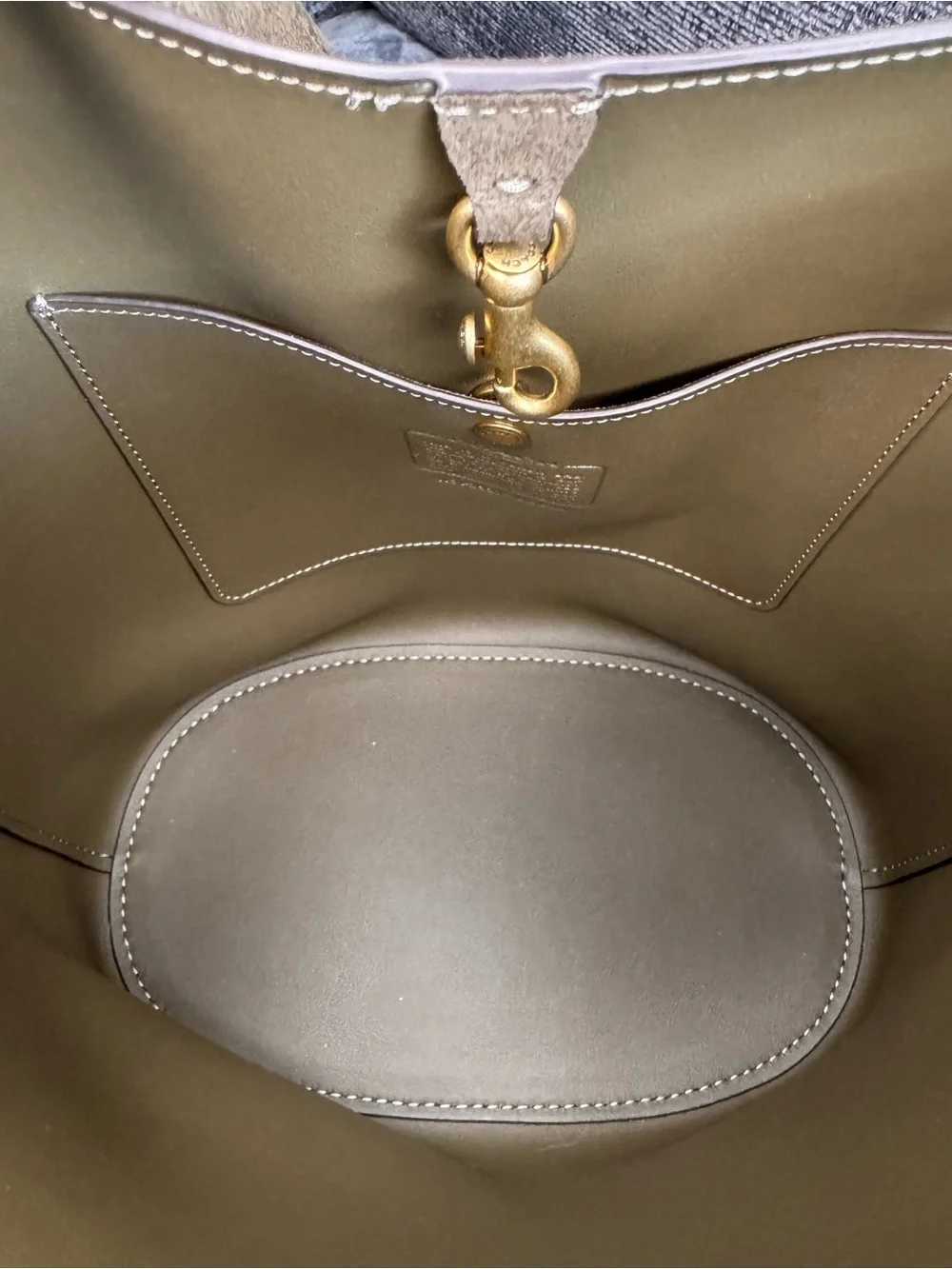COACH Bleecker Bucket Bag in Olive Suede